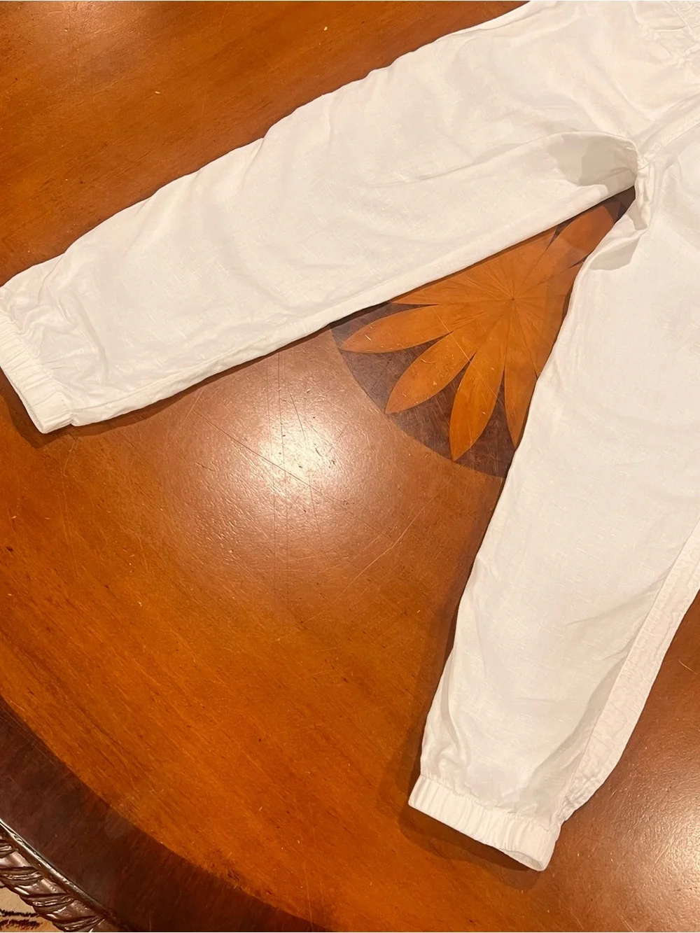 Athleta Women’s Cabo Linen Jogger Pant White 6 Mid-Rise Semi-Fitted Beach Travel
